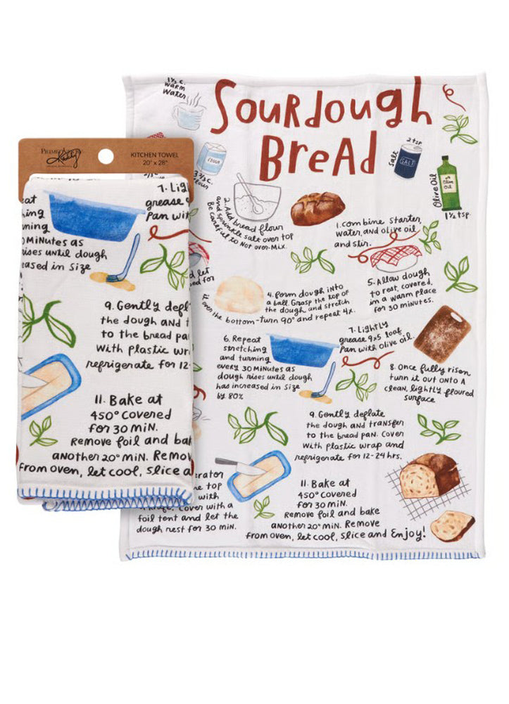 Sourdough Bread Recipe Kitchen Towel by Primitives by Kathy