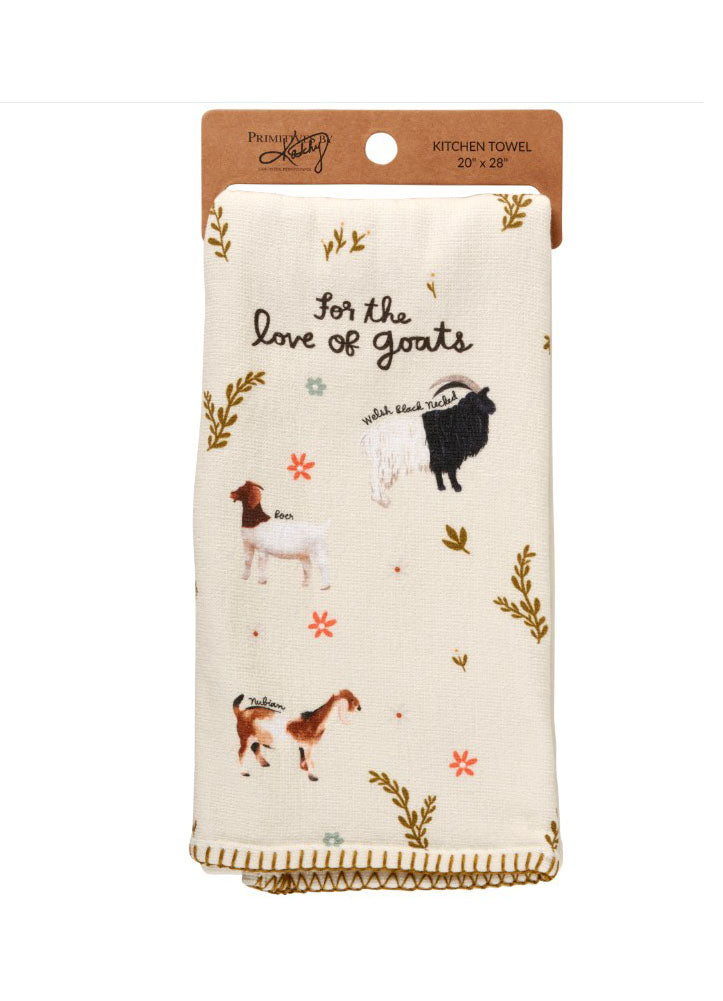 Love of Goats Kitchen Towel by Primitives by Kathy