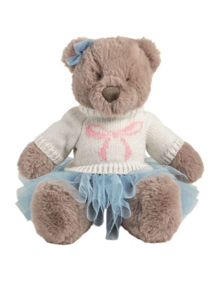 Blue Sweater Bear Plush by Mud Pie