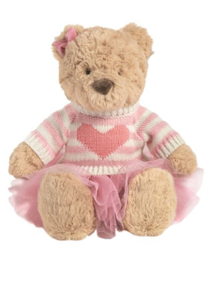 Heart Sweater Bear Plush by Mud Pie