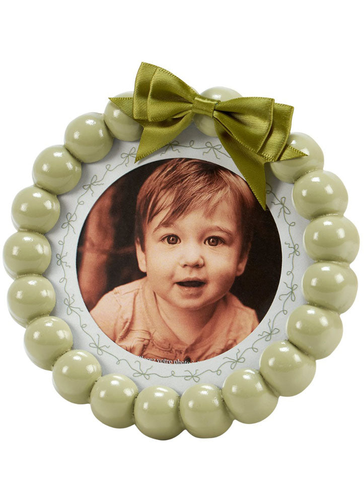 Beaded Round Photo Frame by Primitives by Kathy