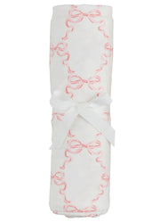 Bow Print Soft Knit Swaddle by Mud Pie