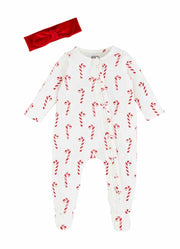 Candycane Ruffle Sleeper by Mud Pie