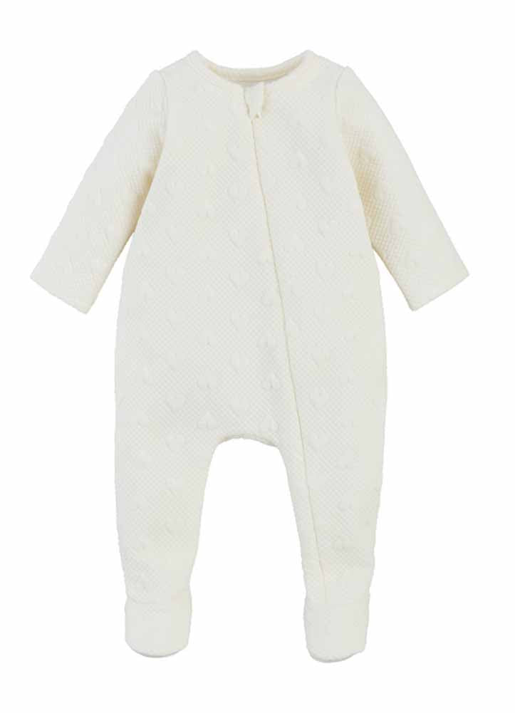 Quilted Heart Sleeper Ivory by Mud Pie