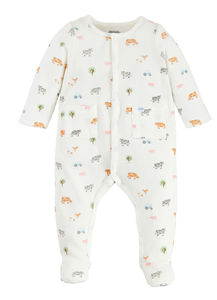 Ditsy Farm Print Sleeper by Mud Pie