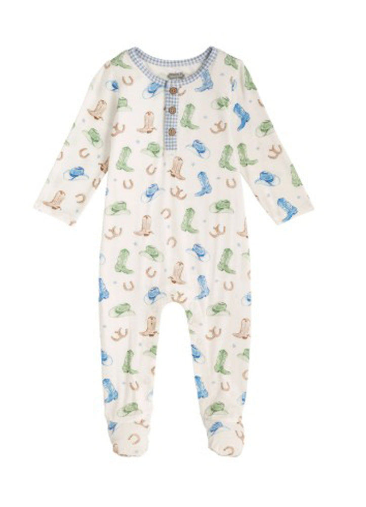 Boy Cowboy Print Sleeper by Mud Pie