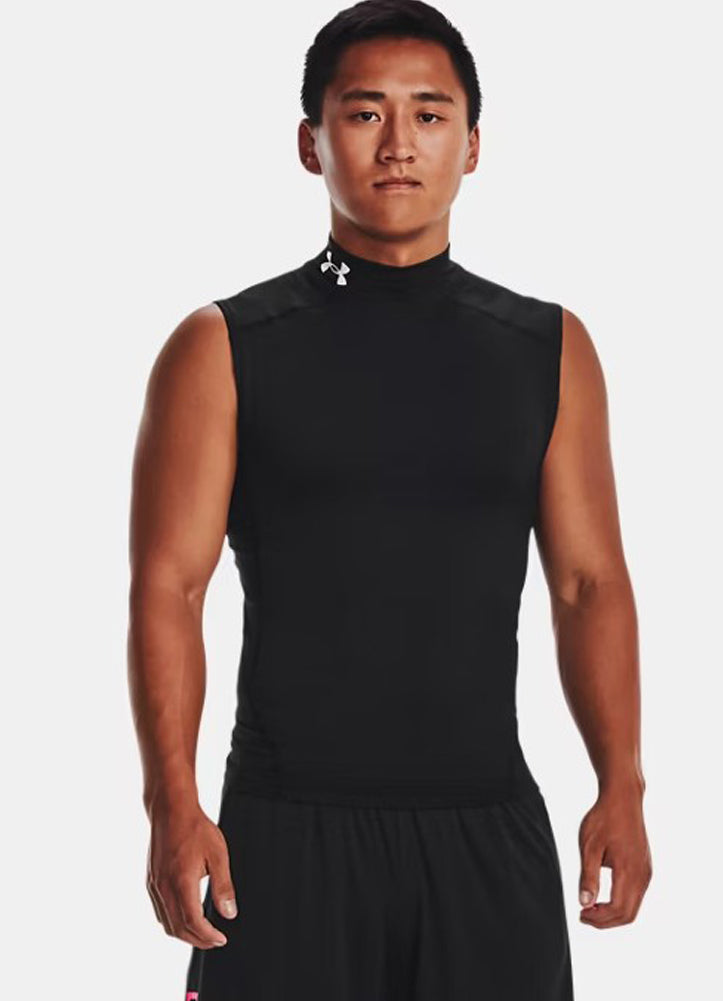 HeatGear Comp Mock Sleeveless in Black by Under Armour