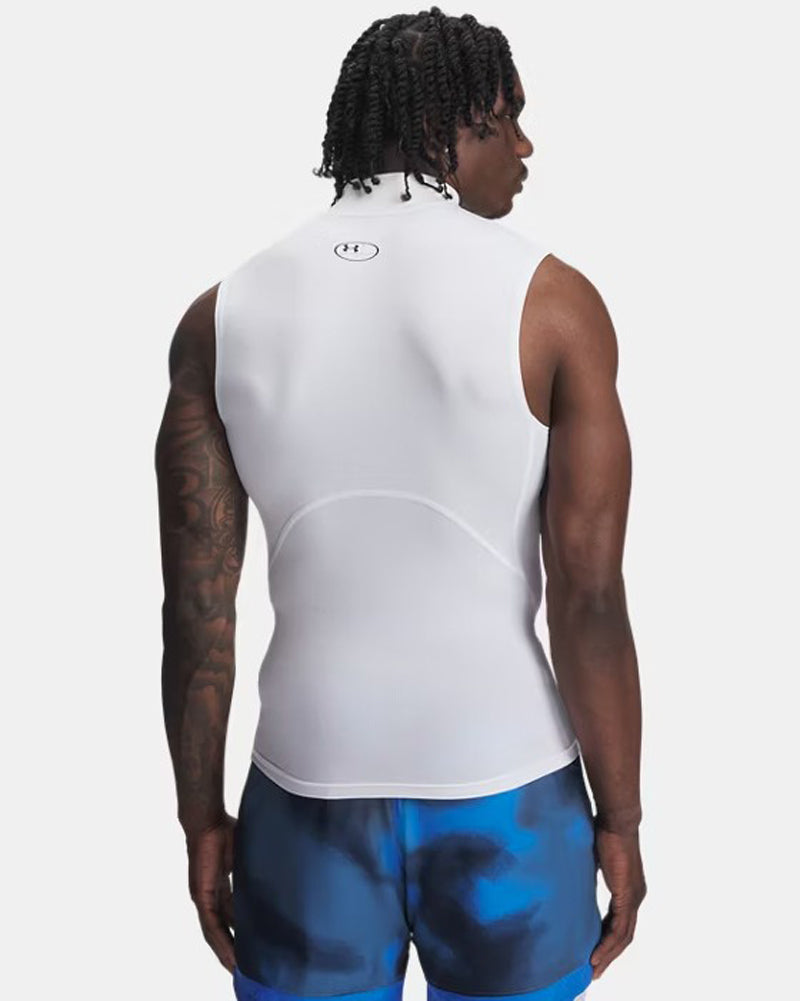 HeatGear Comp Mock Sleeveless in White by Under Armour