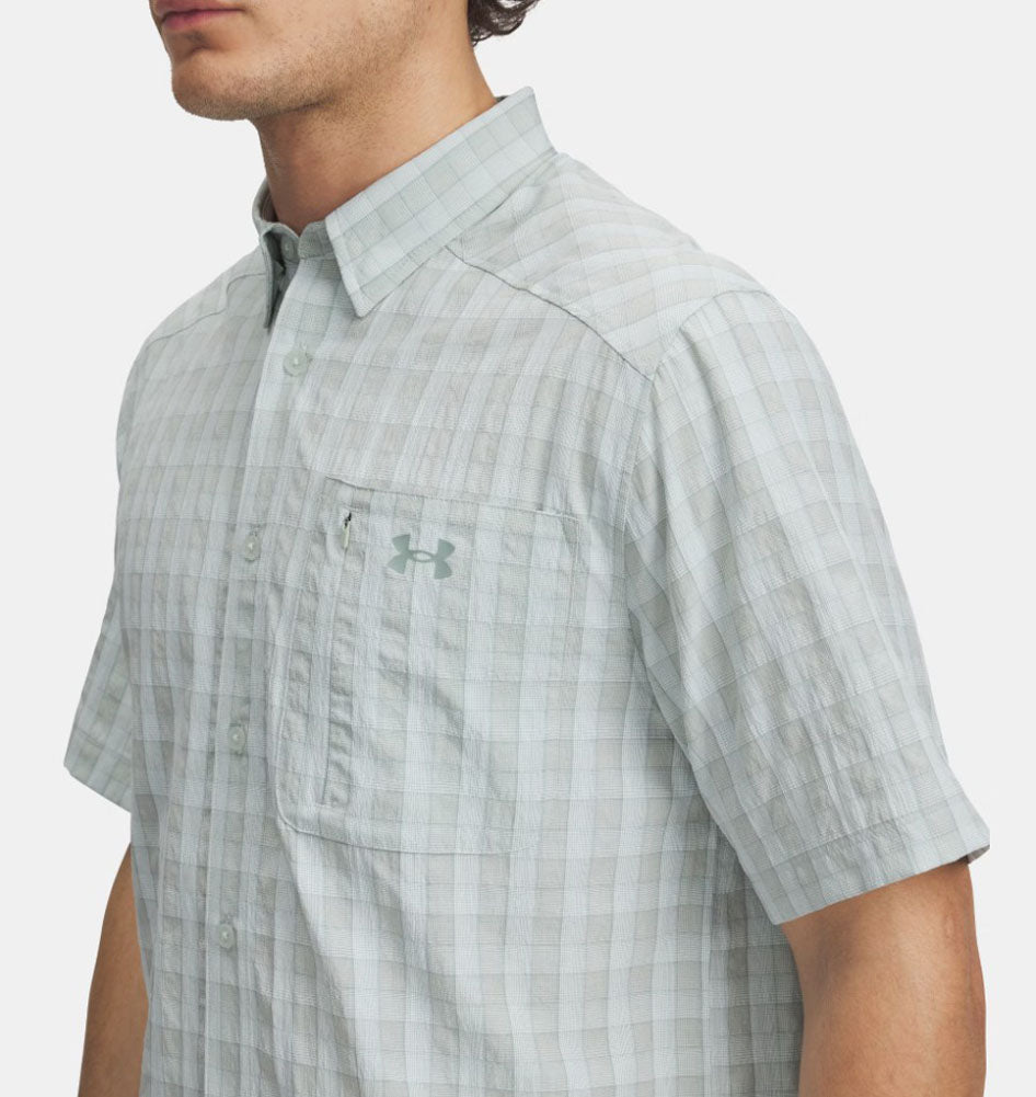 Drift Tide 2.0 Plaid SS in Green by Under Armour