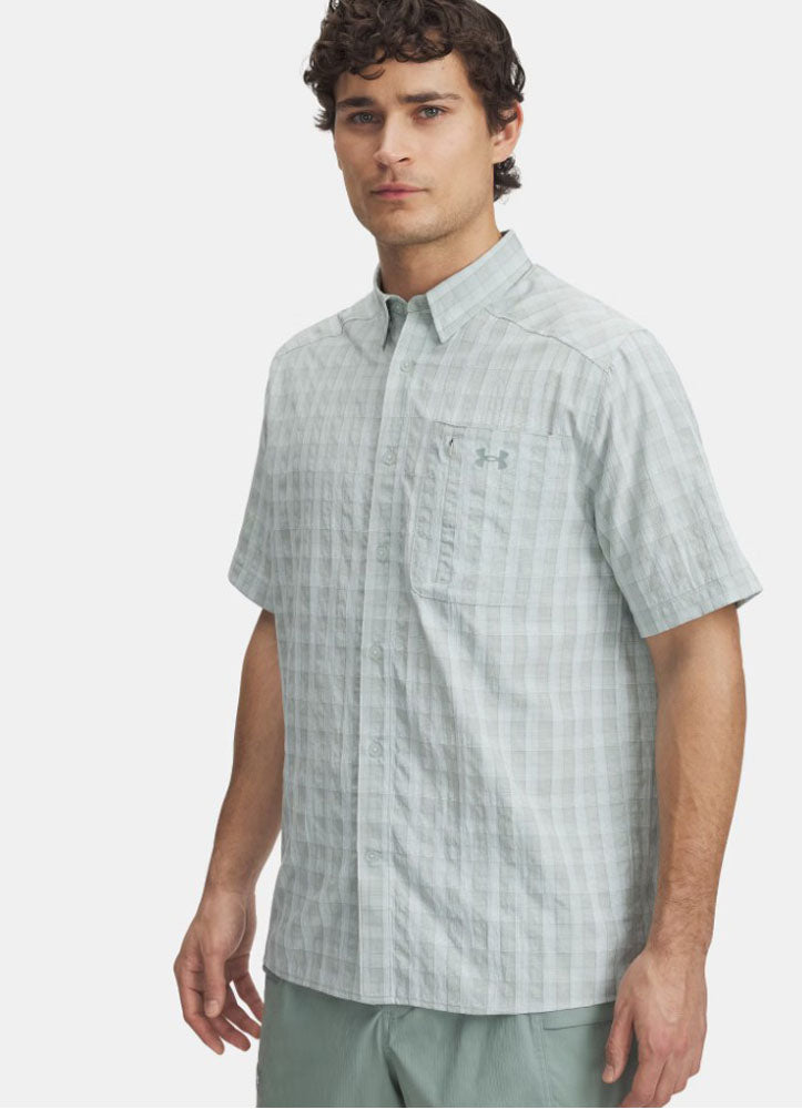 Drift Tide 2.0 Plaid SS in Green by Under Armour