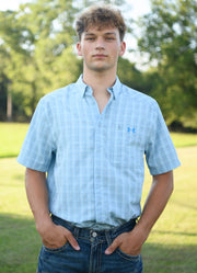 Drift Tide 2.0 Plaid SS in Blue by Under Armour