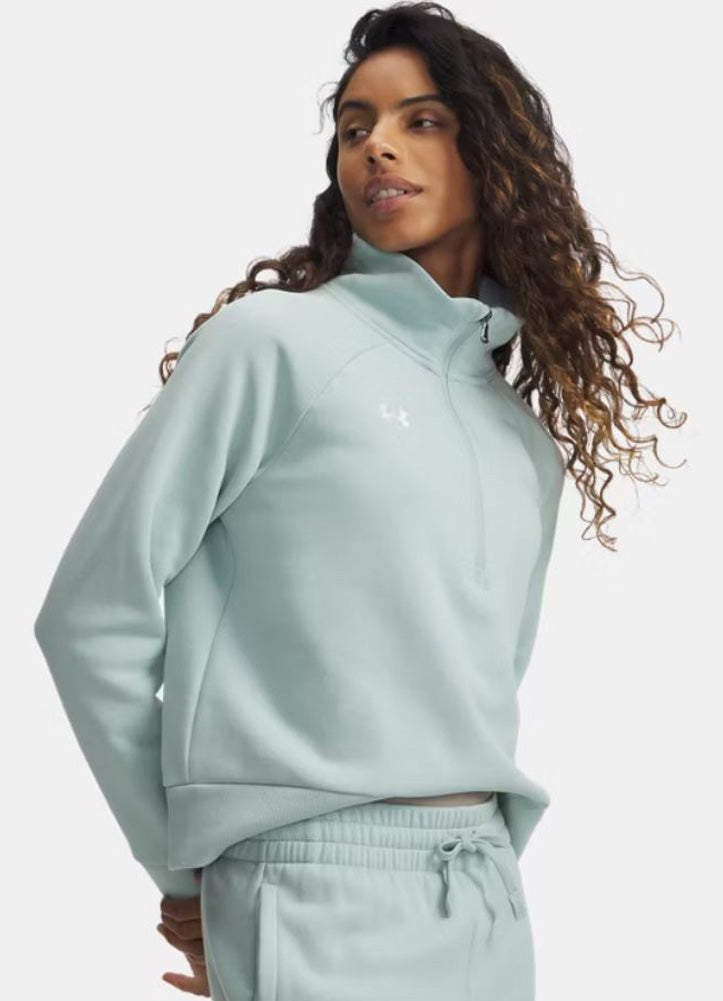 Rival Fleece Half Zip in Blue by Under Armour