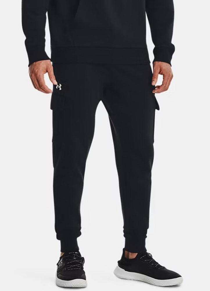 Rival Fleece Cargo Jogger in Black by Under Armour
