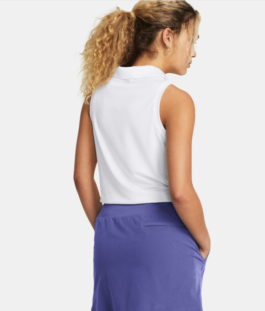 UA Playoff Sleeveless Polo in White by Under Armour