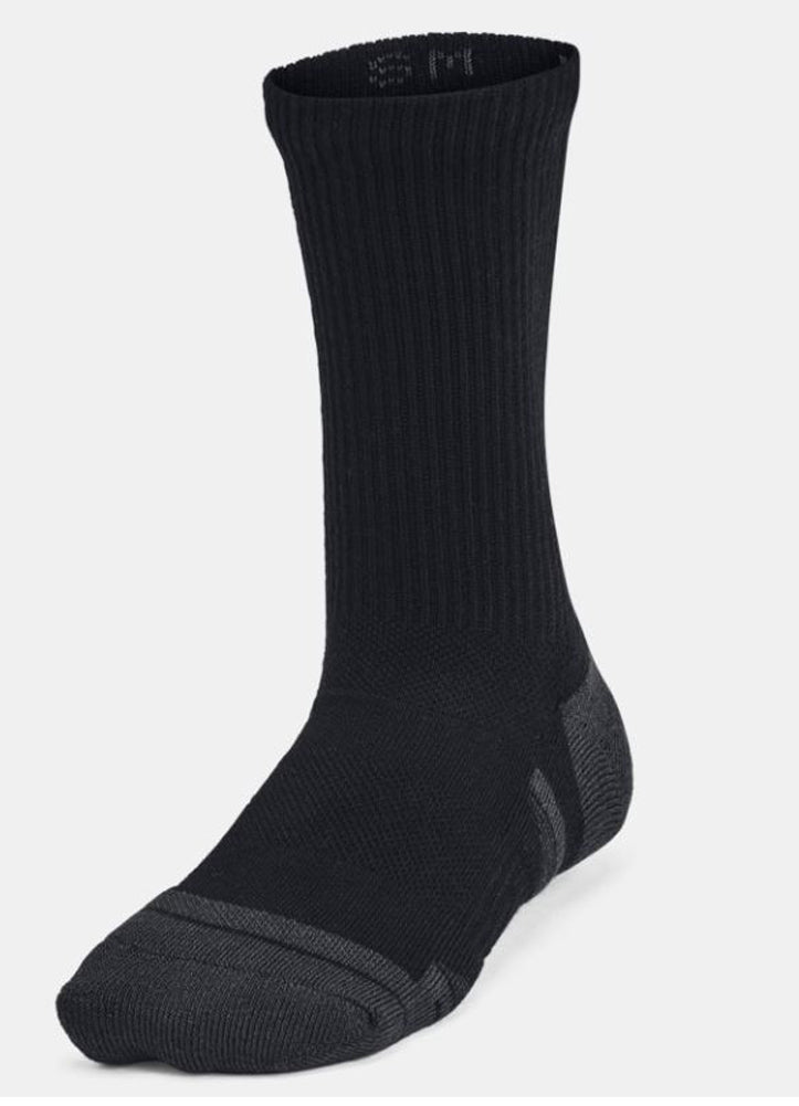 UA Performance Tech 6 Pack Crew Socks in Black by Under Armour