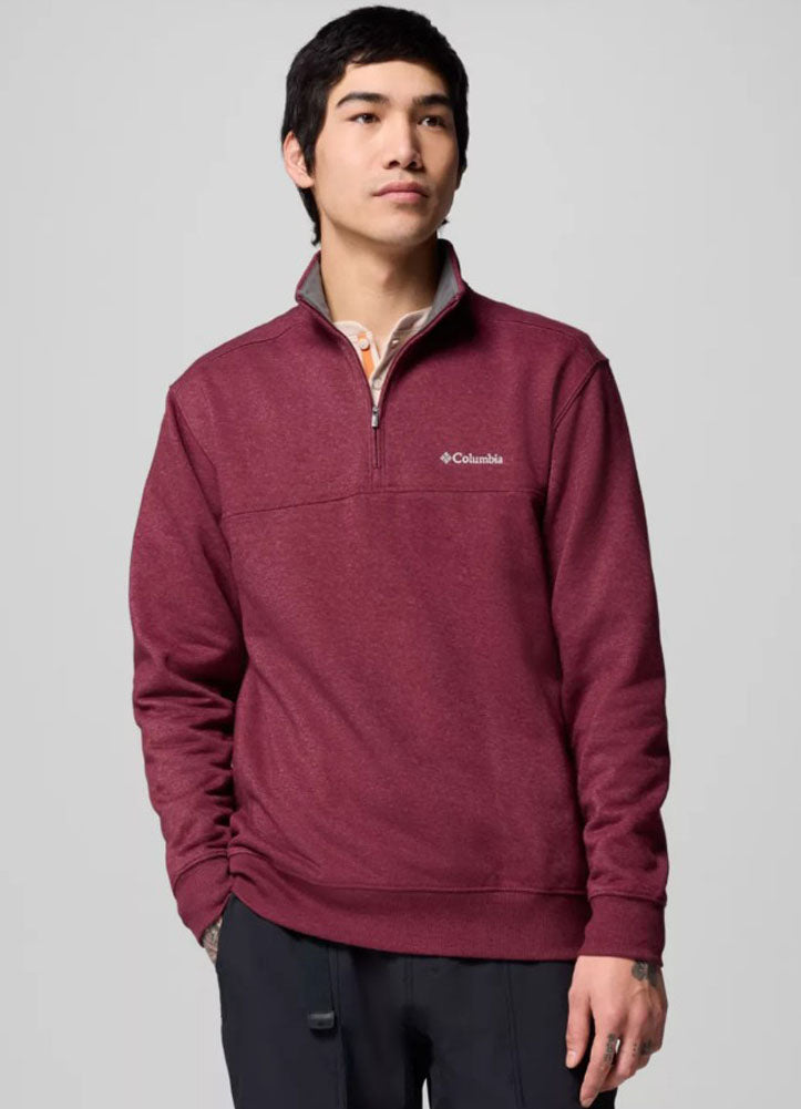 Hart Mountain II Half Zip in Rich Wine Heather by Columbia