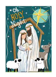 Oh Holy Night Burlap Garden Flag by Evergreen
