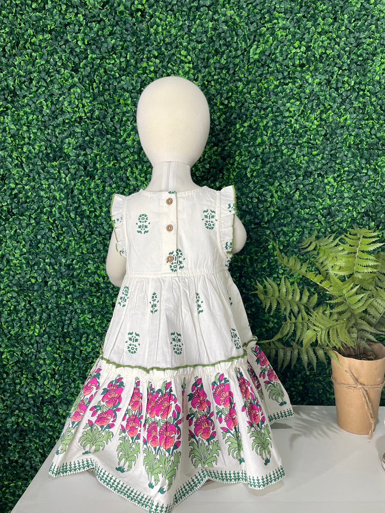 Ivory Block Print Dress by Mud Pie