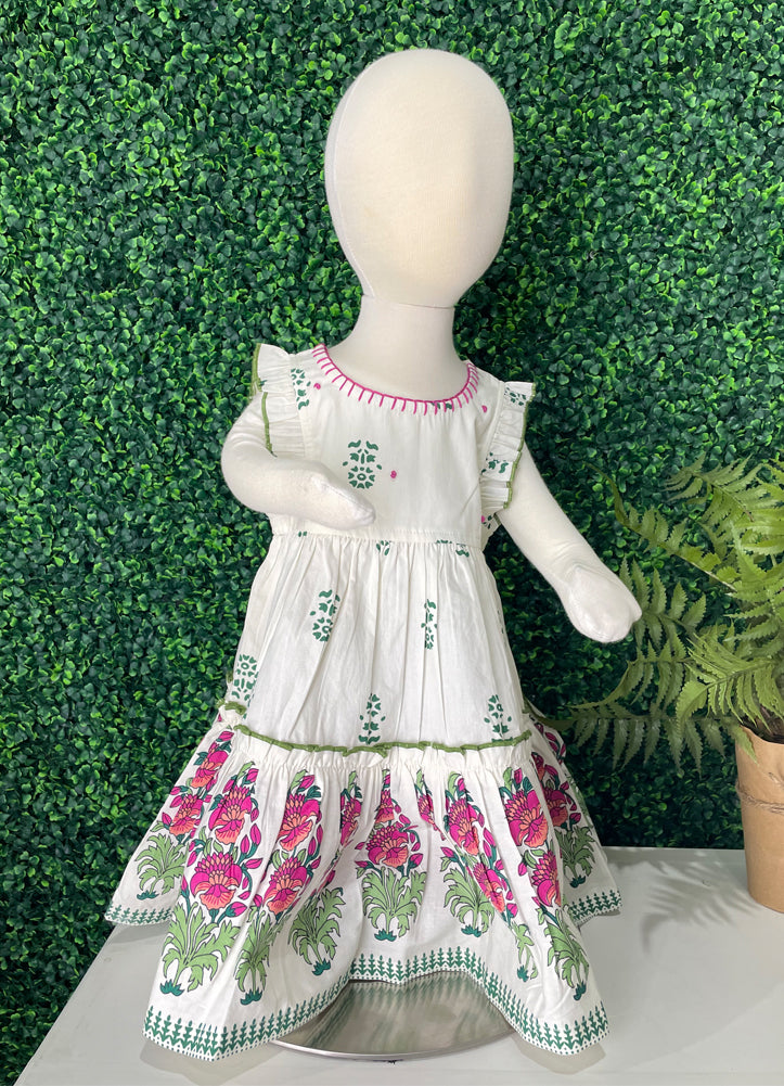 Ivory Block Print Dress by Mud Pie