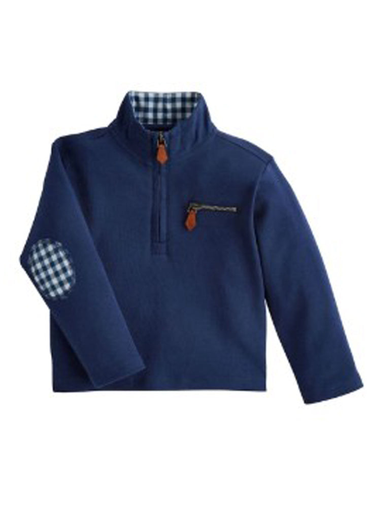 Navy Quarter Zip by Mud Pie