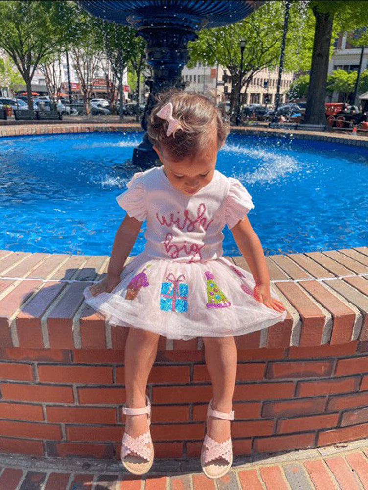 Wish Big Girl Birthday Tee by Mud Pie