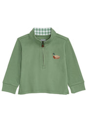 Green Duck Quarter Zip by Mud Pie