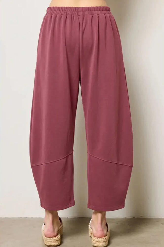 Scuba Barrel Pants in Dark Mauve by Charlotte Avery
