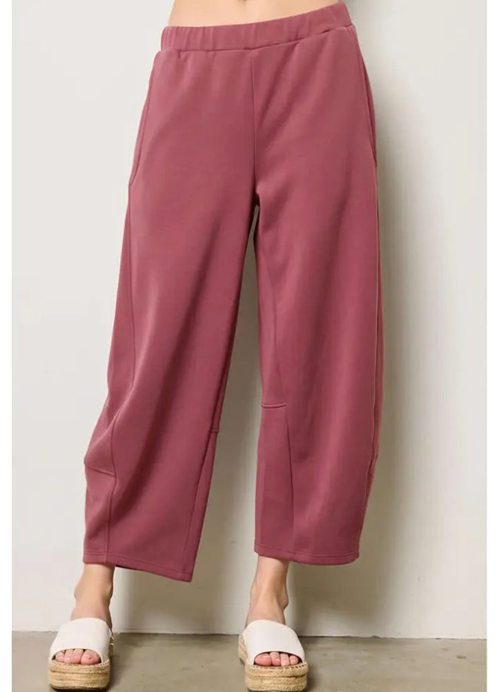 Scuba Barrel Pants in Dark Mauve by Charlotte Avery