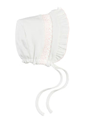 Pink Smocked Bonnet by Mud Pie
