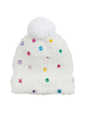 Rainbow Dot Rhinestone Beanie by Mud Pie