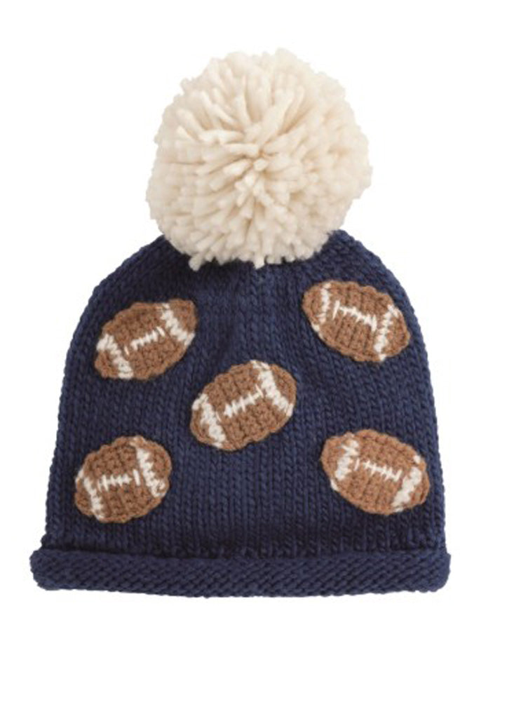 Football Boy Chunky Knit Hat by Mud Pie