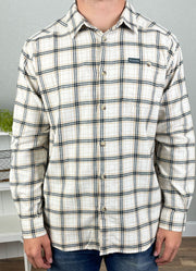 Cornell Woods Flannel LS in Chalk Quad Check by Columbia