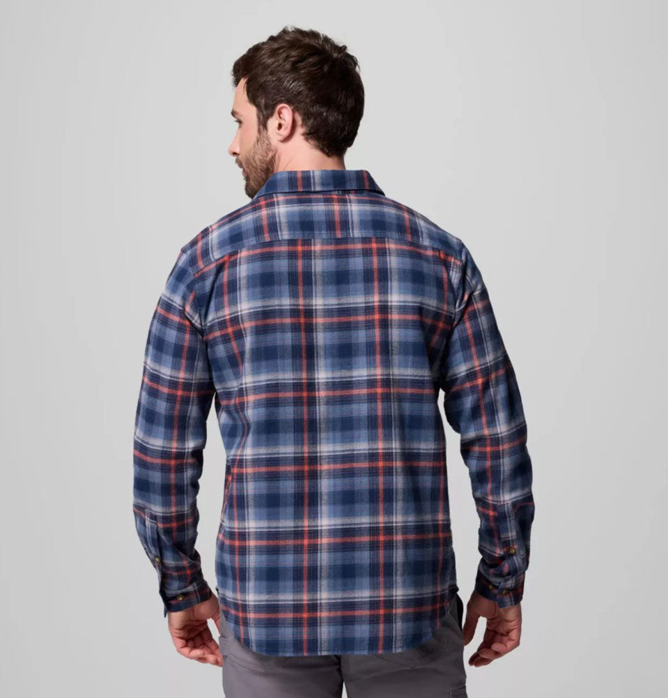 Cornell Woods Flannel LS in Coll Navy Backland Tan by Columbia