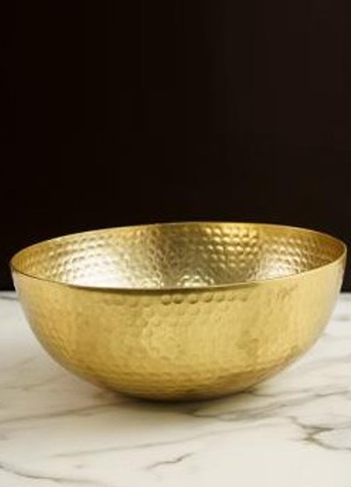Gold Round Hammered Bowl by ihi