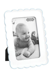 Blue Scalloped Resin Frame by Mud Pie