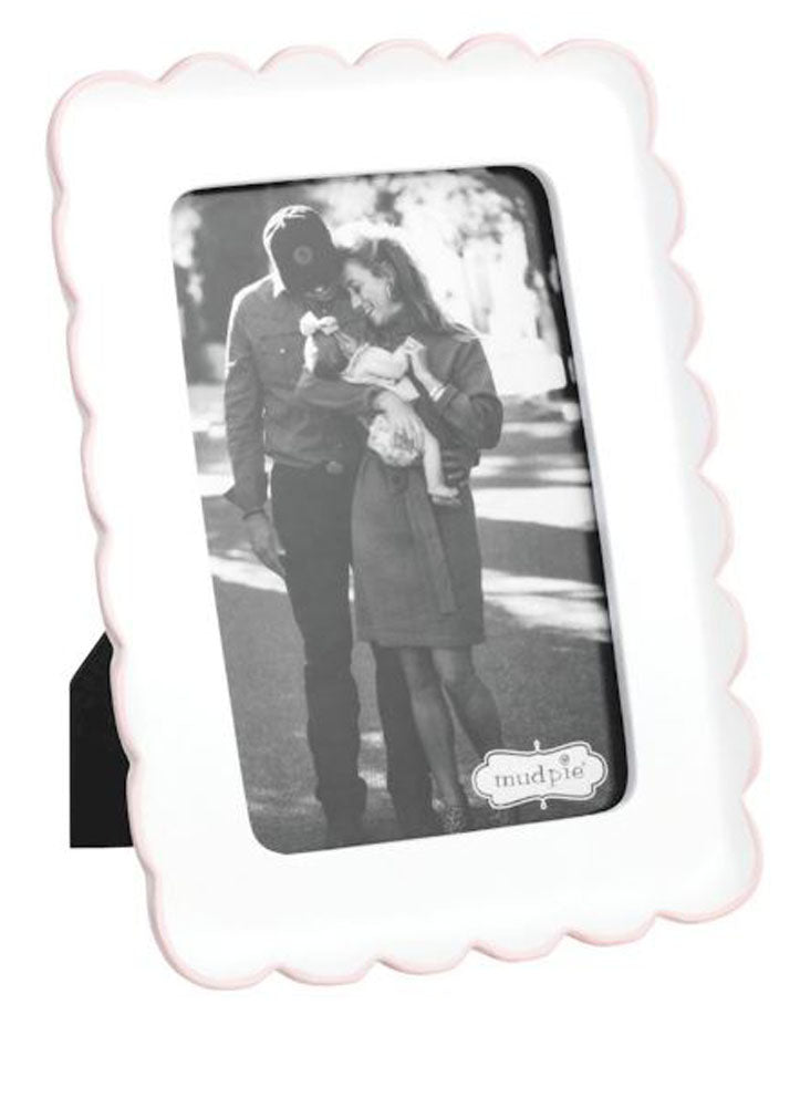 Pink Scalloped Resin Frame by Mud Pie