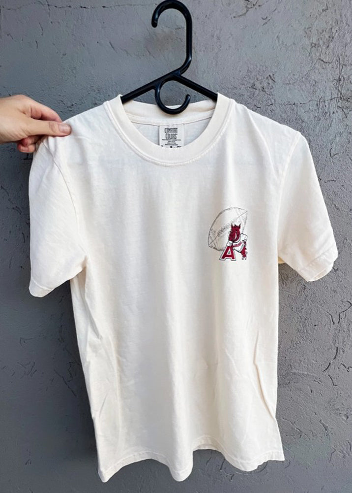 Arkansas Gameday Football SS in Ivory by Southern Trend