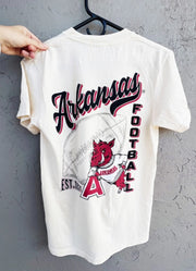 Arkansas Gameday Football SS in Ivory by Southern Trend