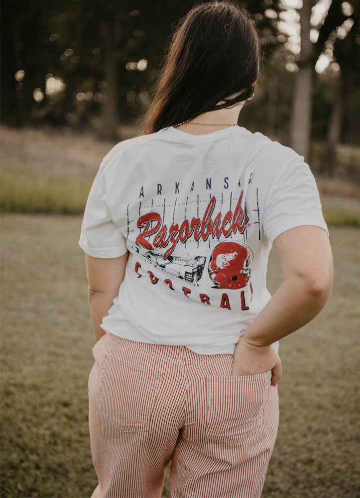 Razorback Football Stadium SS in White by Southern Trend