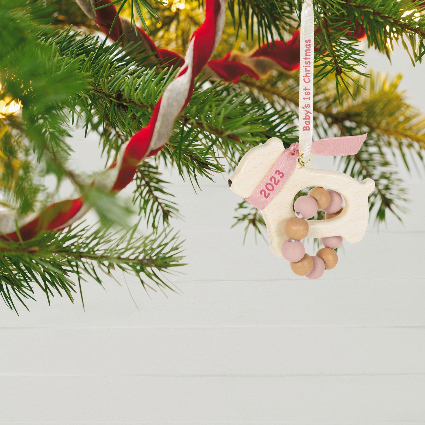 Hallmark Baby Girl's First Christmas Bear 2023 Ornament