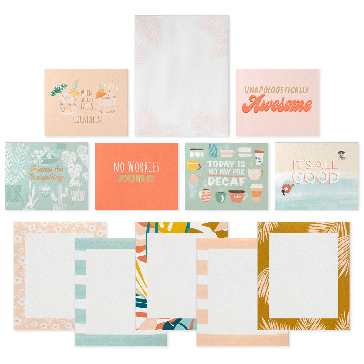 Hallmark Tropical Garden Memo Cube With Note Pads and Note Cards