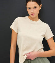 Classic Cut Acid Wash T-Shirt in Stone by Be Cool
