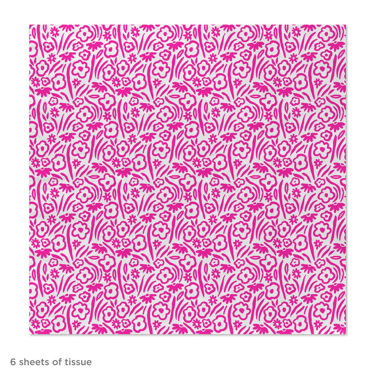 Hallmark Floral Pink on White Tissue Paper, 6 Sheets