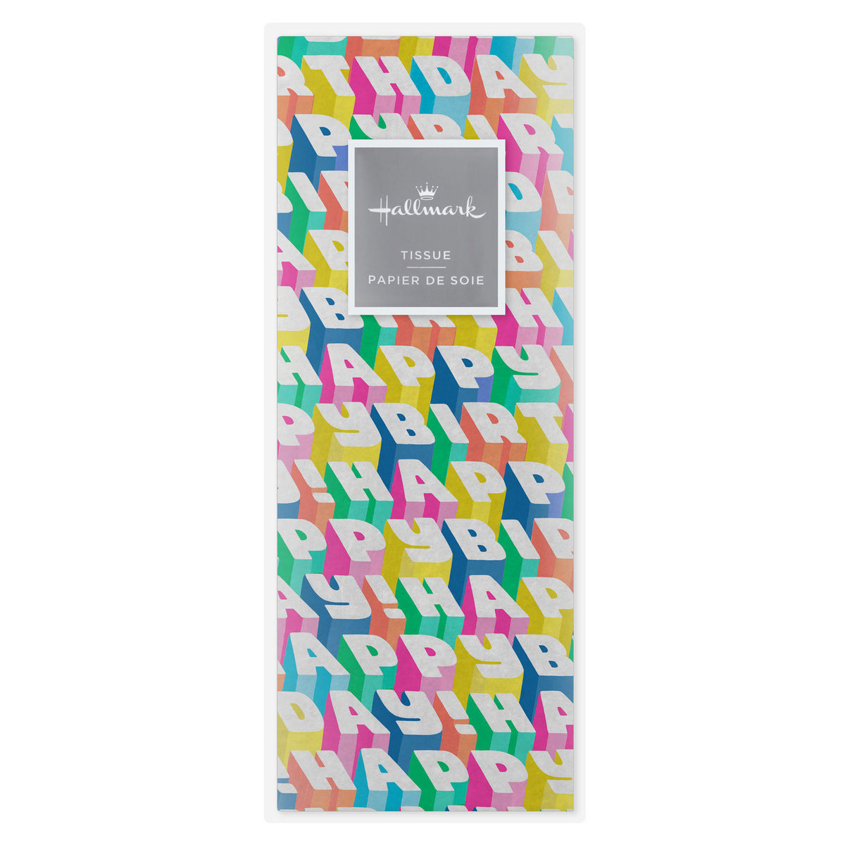 Hallmark Angled All-Caps Happy Birthday Tissue Paper, 6 Sheets