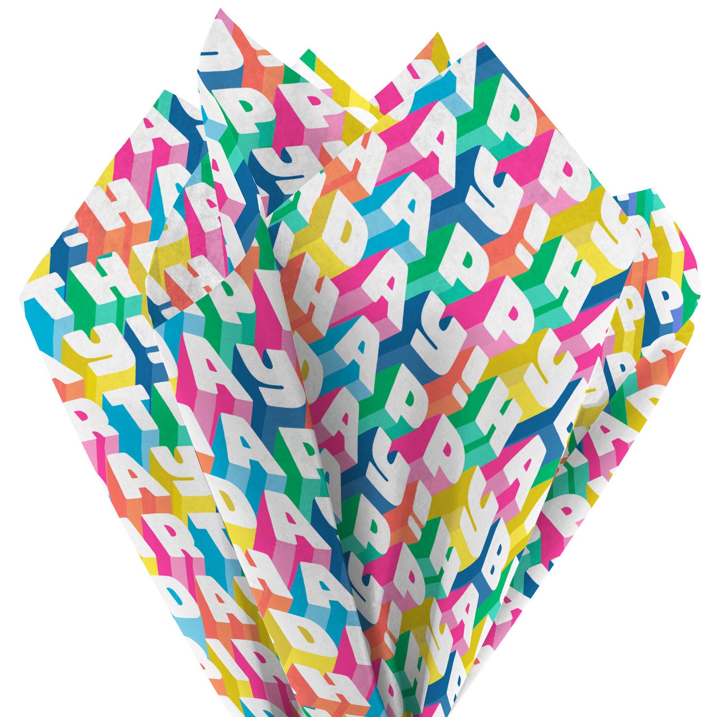 Hallmark Angled All-Caps Happy Birthday Tissue Paper, 6 Sheets
