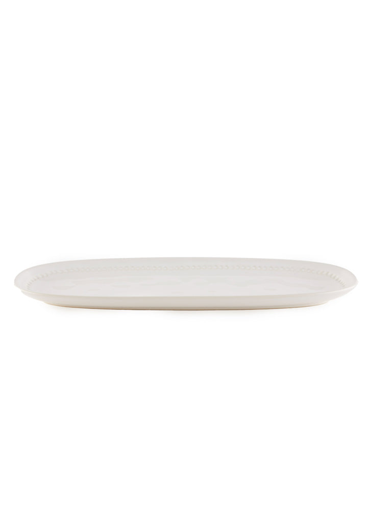 Wrenly White Long Serving Platter by Tableau