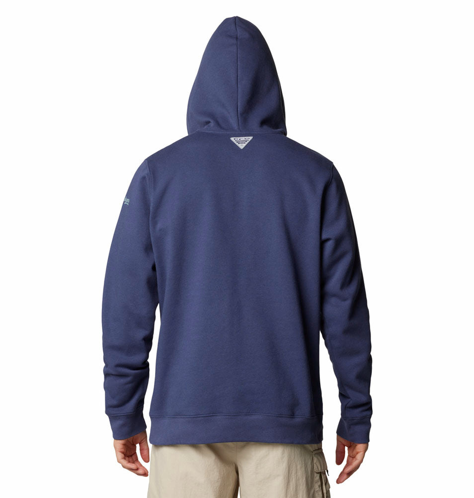 PFG Seasonal Graphic Hoodie Nocturnal Line Time Marlin by Columbia