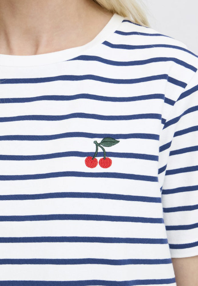 Cherise Striped Shirt in White/Blue by b.young