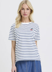 Cherise Striped Shirt in White/Blue by b.young