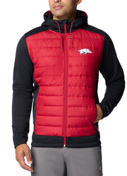 CLG Out Shield Hybrid Hoodie Arkansas in Black/Red Velvet by Columbia